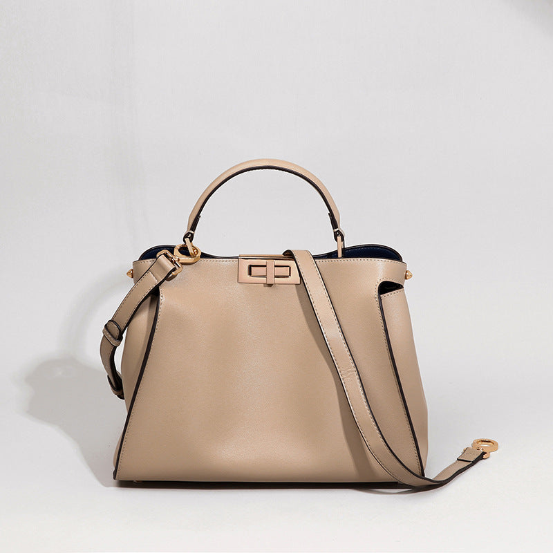 Women’s Genuine Leather Top Handle Satchel Bags with Shoulder Strap image