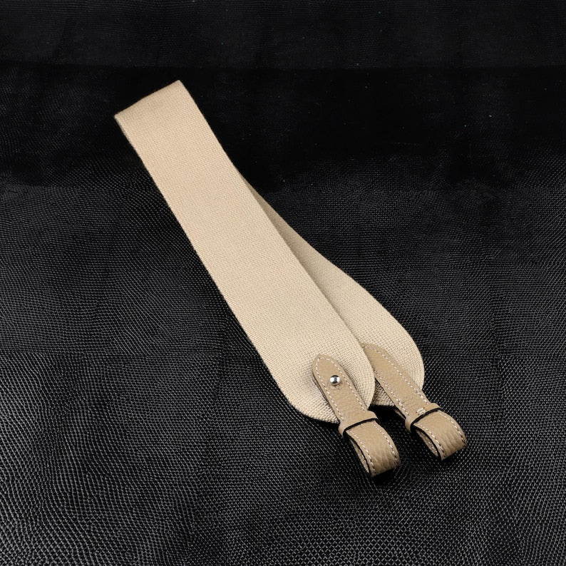 50mm Canvas Shoulder Bag Strap with toog leather loops for lindy bag,Fit evelyne bags,Birkin bags and more luxury handbags