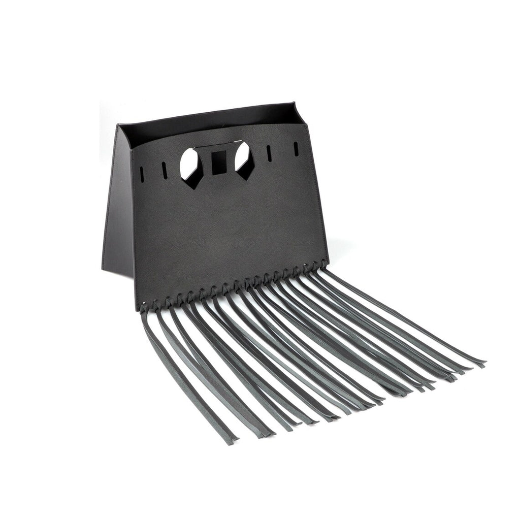 Black Fringe Bag Cover for Kelly bag | Leather Protective Bag Cape | Luxury Purse Cover with Long Tassels | Custom Handmade Bag Accessory