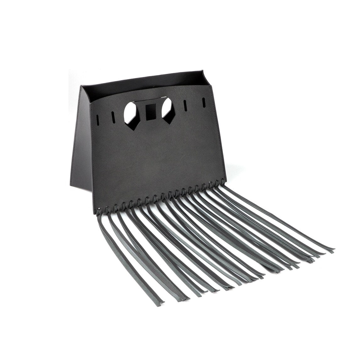 Black Fringe Bag Cover for Kelly bag | Leather Protective Bag Cape | Luxury Purse Cover with Long Tassels | Custom Handmade Bag Accessory