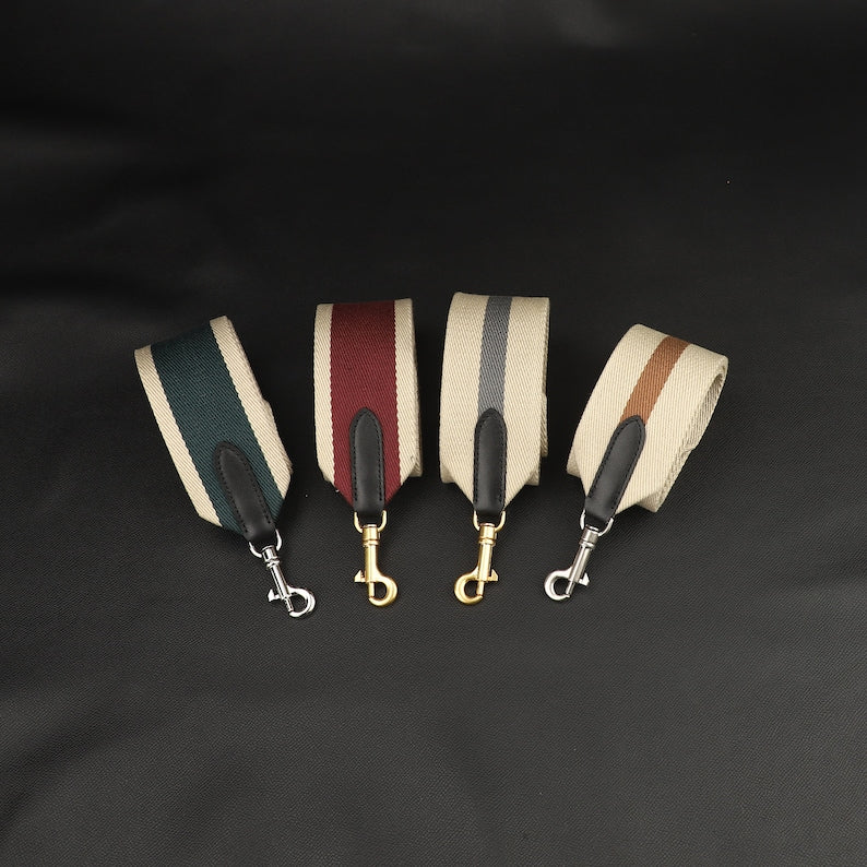 Textile & Calfskin Bag Strap: 2" Wide, Crossbody or Shoulder