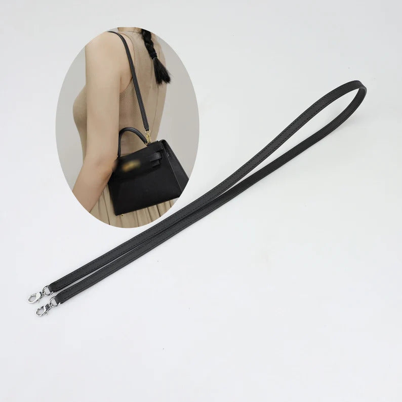 Artisanal Epsom Leather Bandoulière (10mm Ultra-Slim): Hand-Stitched Crossbody Strap Compatible with Mini Kelly II Bag