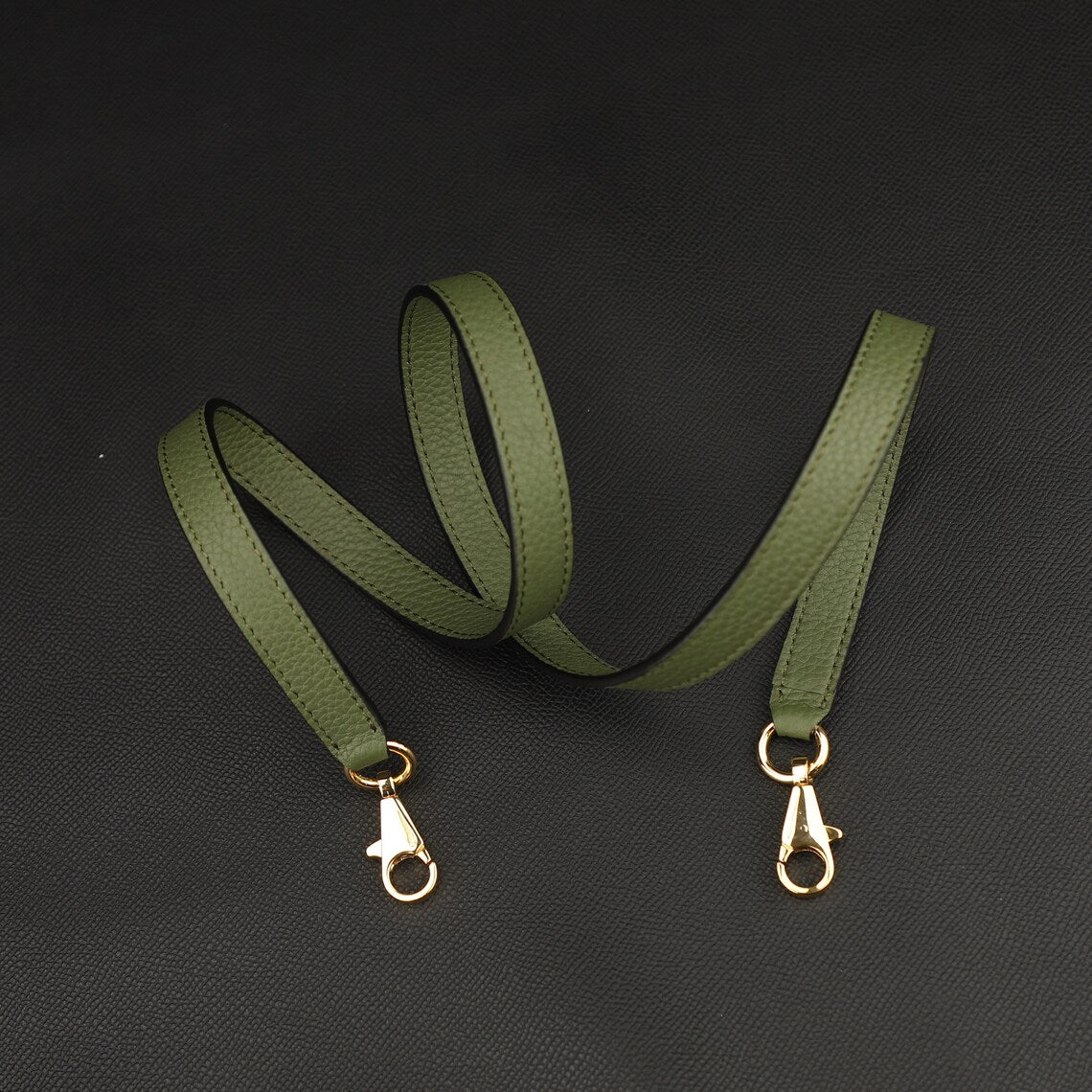 Hermès Style Clemence Leather Bandoulière (16mm Slim): Compatible Crossbody/Shoulder Strap for Small & Mini Bags