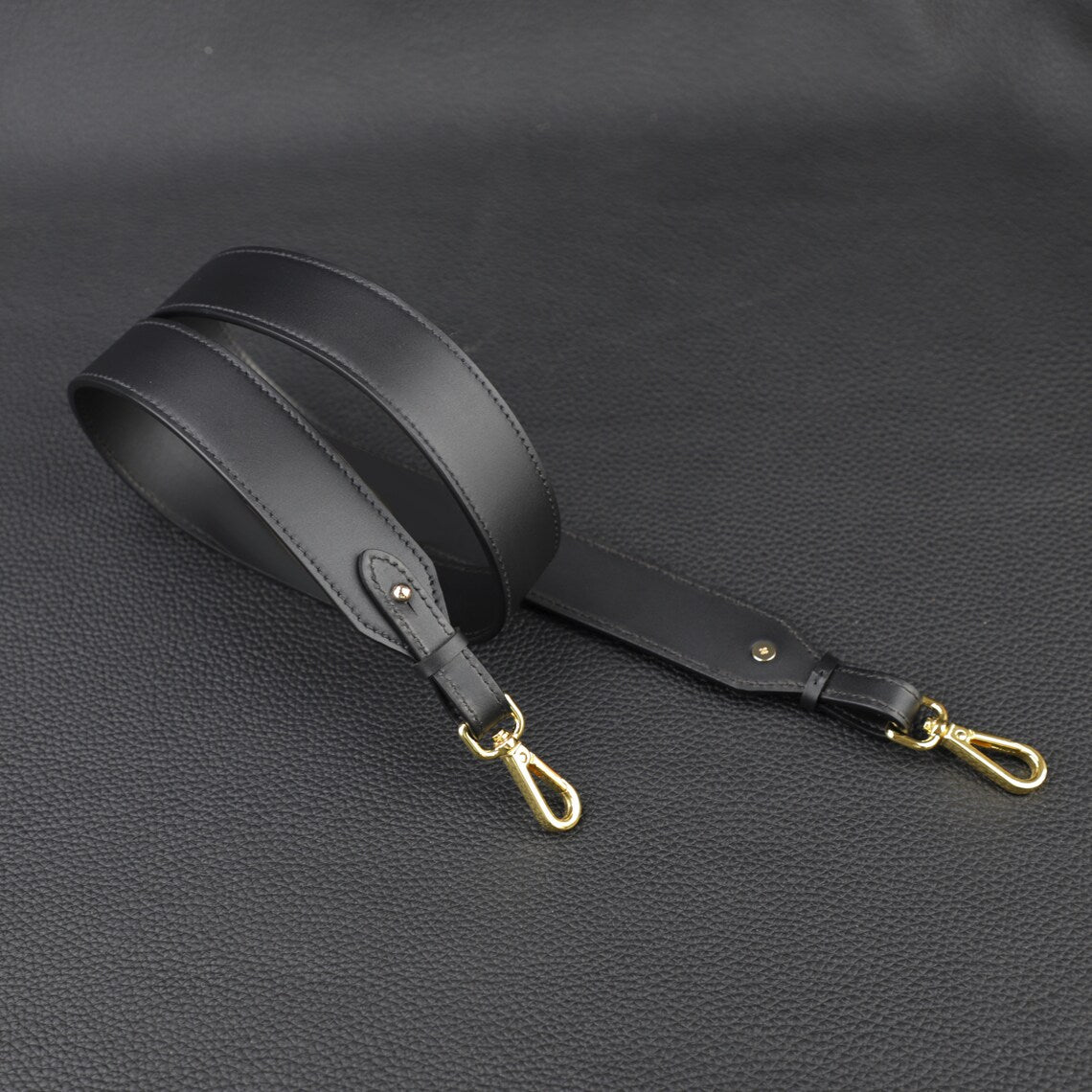 Hermès Style Black Swift Leather Bandoulière (30mm Wide): Detachable Shoulder/Crossbody Strap Compatible with Luxury Bags