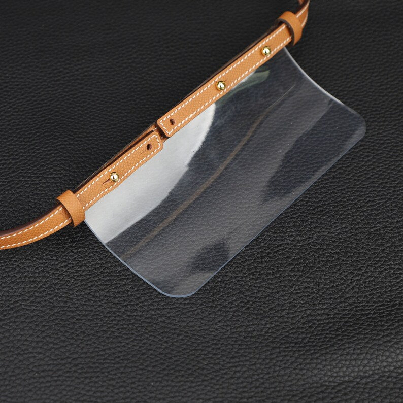 Epsom Leather Wallet Strap with Clear Insert: Kelly & Constance Wallets