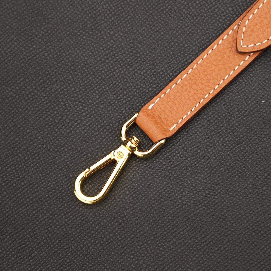 Hermès Style Black Togo Leather Adjustable Bandoulière (18mm Slim): Compatible Crossbody/Shoulder Strap