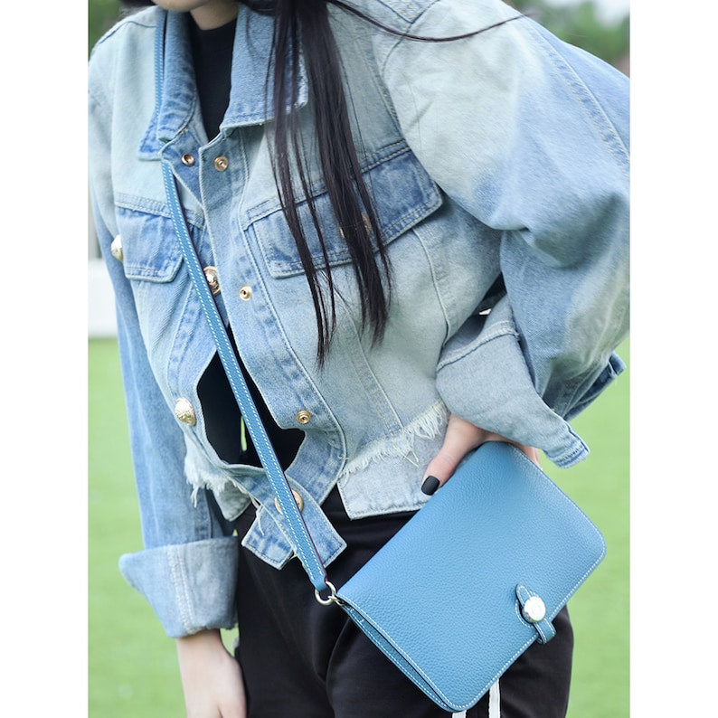 Togo Leather Wallet Insert with Strap for Dogon/Kelly/Constance Long Wallet