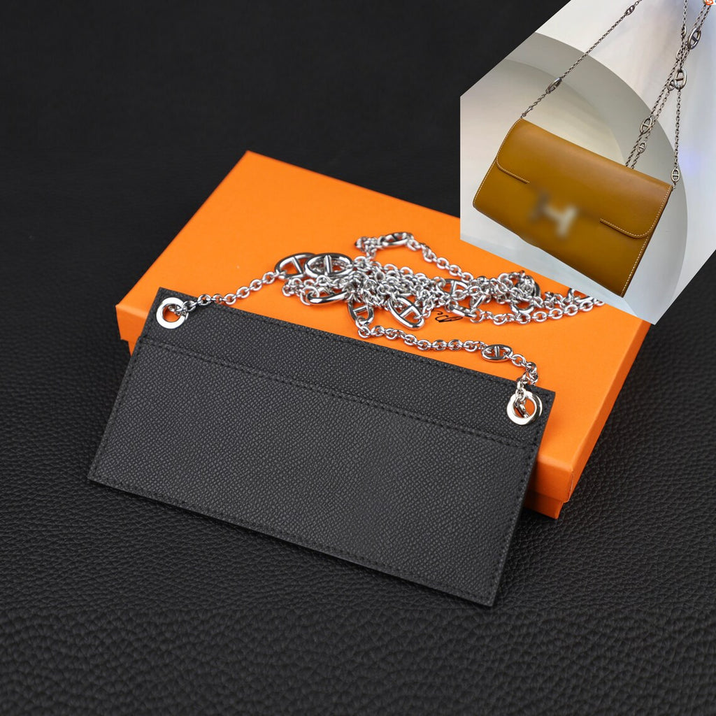 Epsom Leather Wallet Insert with Chain Strap