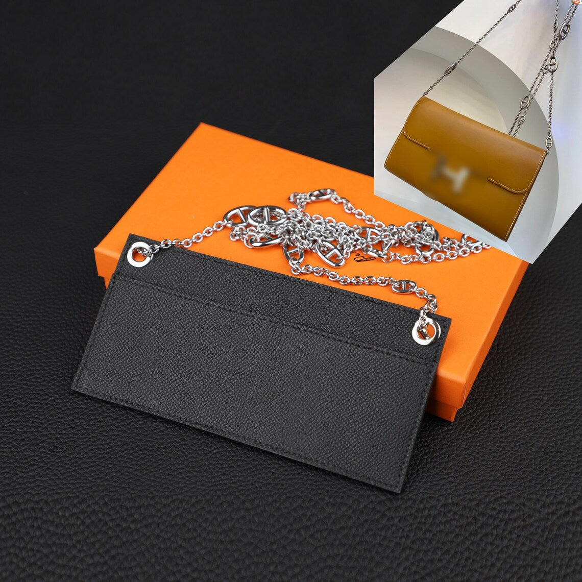 Epsom Leather Wallet Insert with Chain Strap