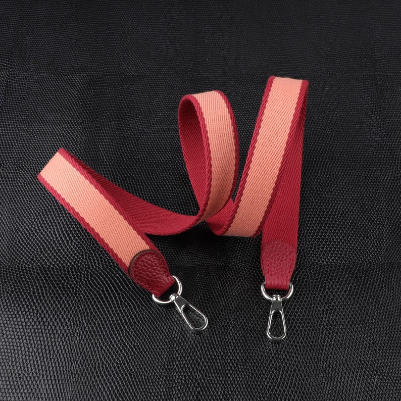 25mm Bi-color canvas shoulder and clemence leather shoulder strap for evelyn TPM,34 colors avaliable