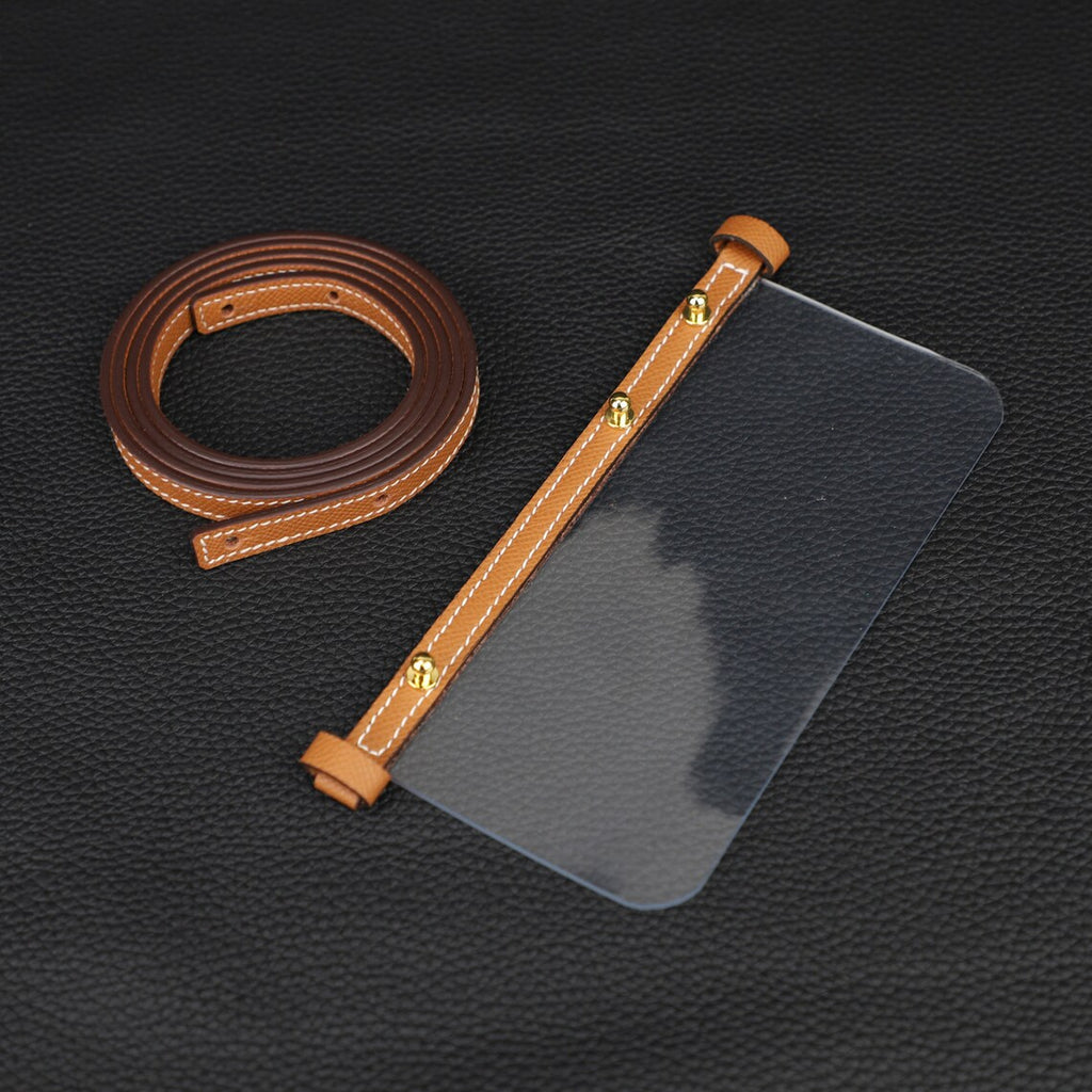 Epsom Leather Wallet Strap with Clear Insert: Kelly & Constance Wallets
