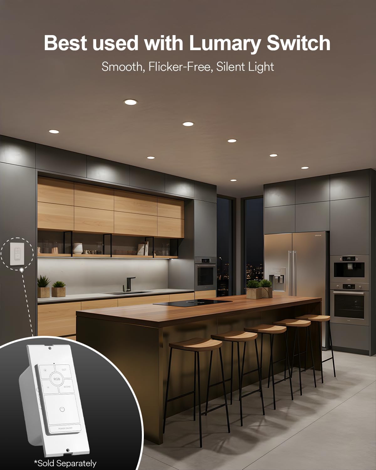 Lumary Wi-Fi Smart Canless Recessed Lighting 6 inch 4 PCS