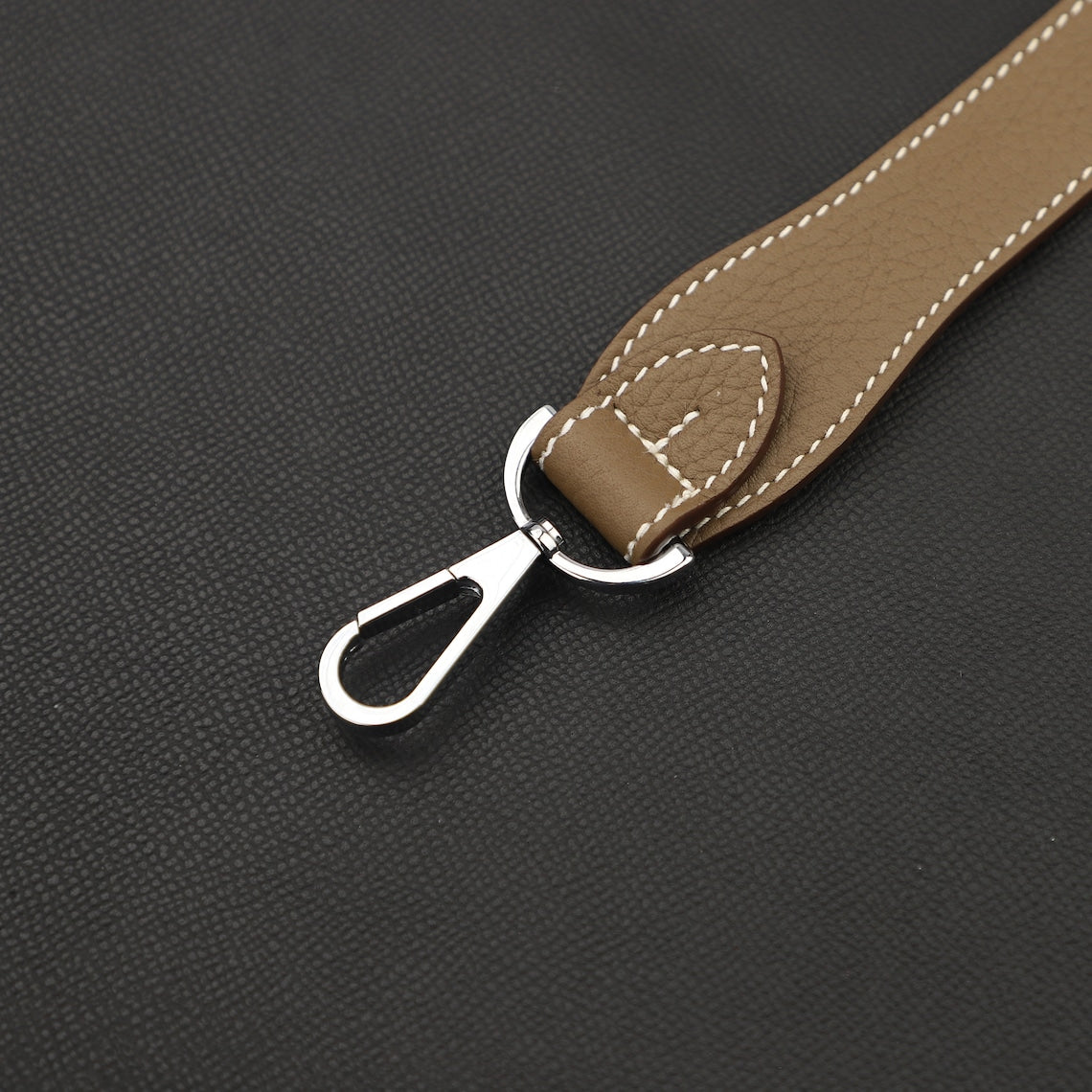 Artisanal Togo Leather Bandoulière (30mm Wide): Hand-Stitched Short Crossbody/Top Handle Strap Upgrade