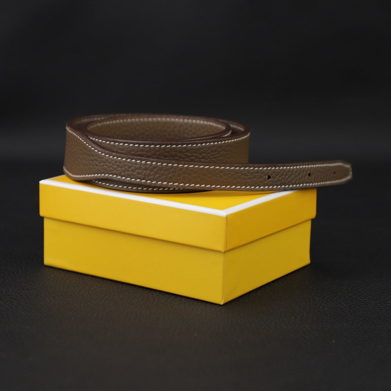 Hermès Style Etoupe (18) Togo Leather Bandoulière: 3cm Wide Shoulder/Crossbody Strap Compatible with Halzan Bags