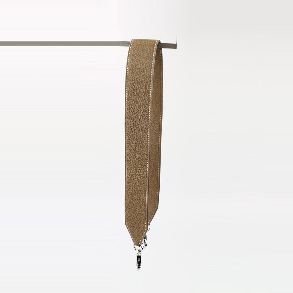 Artisanal Togo Leather Bandoulière (40mm Wide): Hand-Stitched Shoulder Strap Compatible with Birkin & Travel Bags