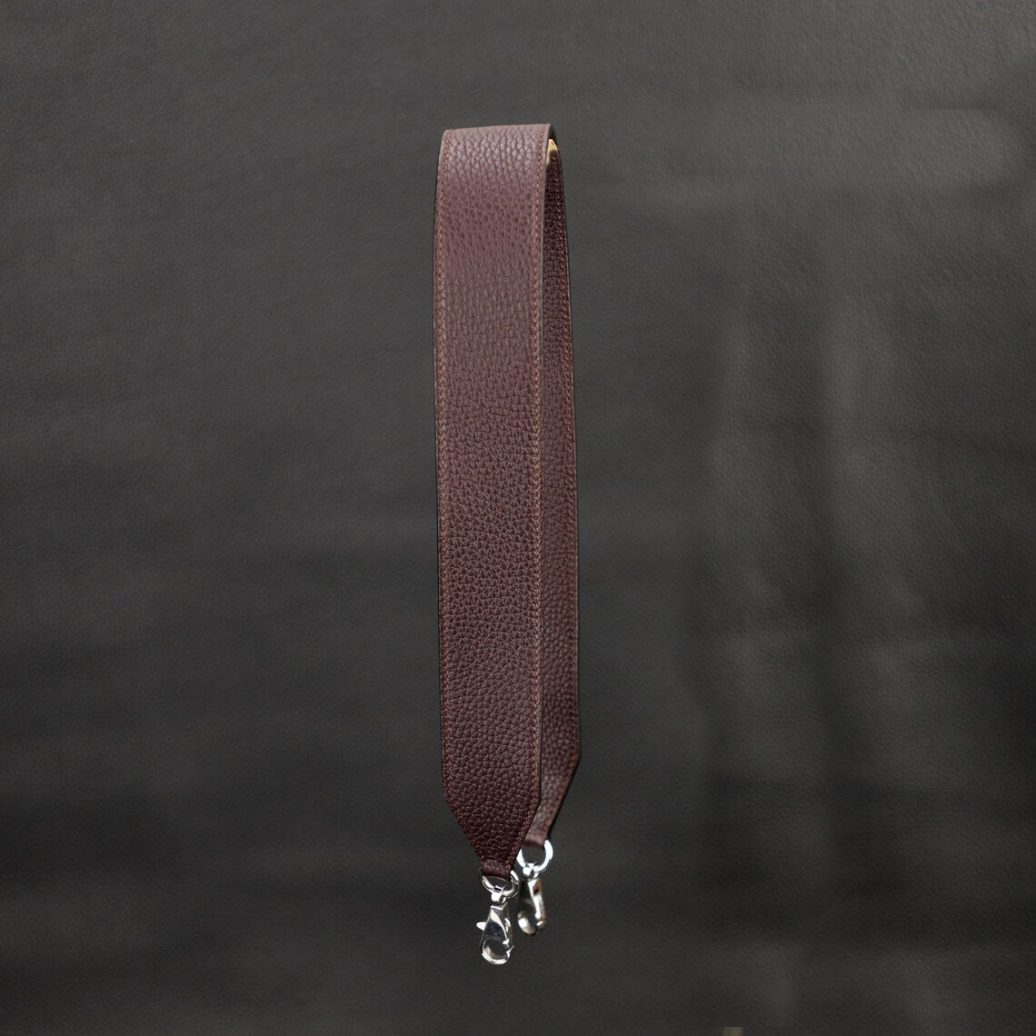 Artisanal Togo Leather Bandoulière (40mm Wide): Hand-Stitched Shoulder Strap Compatible with Birkin & Travel Bags