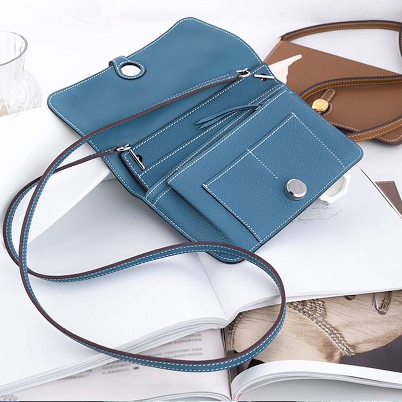 Togo Leather Wallet Insert with Strap for Dogon/Kelly/Constance Long Wallet