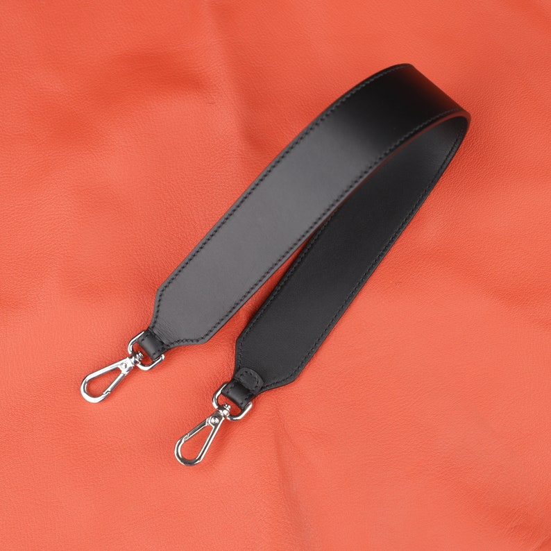 Hermès Style Black Swift Leather Bandoulière (40mm Wide): Compatible Crossbody/Shoulder Strap for Large Totes