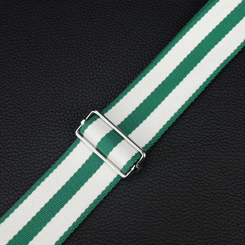 Striped Canvas Crossbody Bag Strap - 50mm Wide Adjustable Replacement