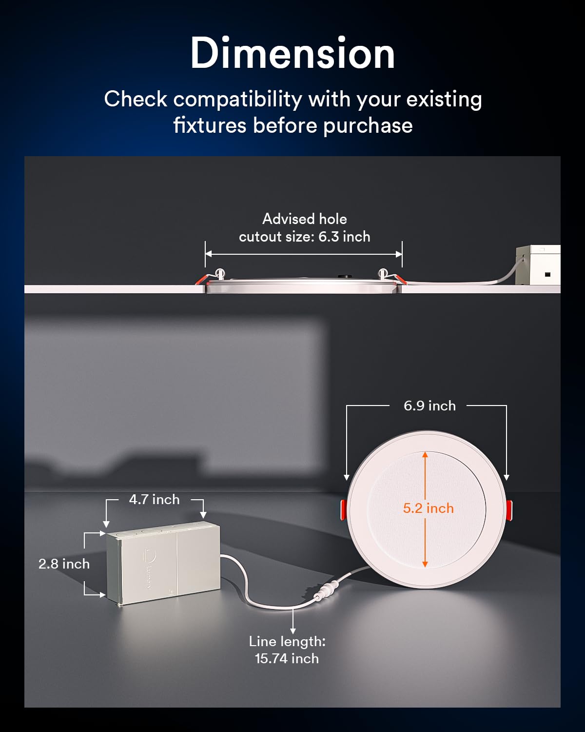 Lumary Smart RGBAI Recessed Light with Gradient Auxiliary Night Light