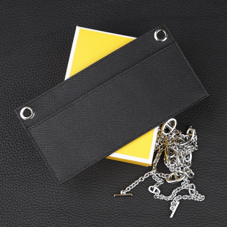 Epsom Leather Wallet Insert with Chain Strap