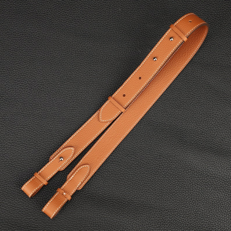 Hermès Style Etoupe (18) Togo Leather Adjustable Bandoulière: Compatible Shoulder/Crossbody Strap for Picotin & Lindy Bags