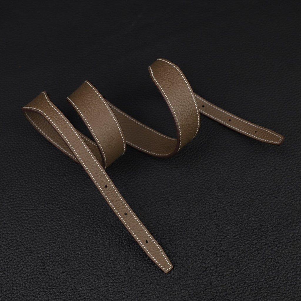 Hermès Style Etoupe (18) Togo Leather Bandoulière: 3cm Wide Shoulder/Crossbody Strap Compatible with Halzan Bags