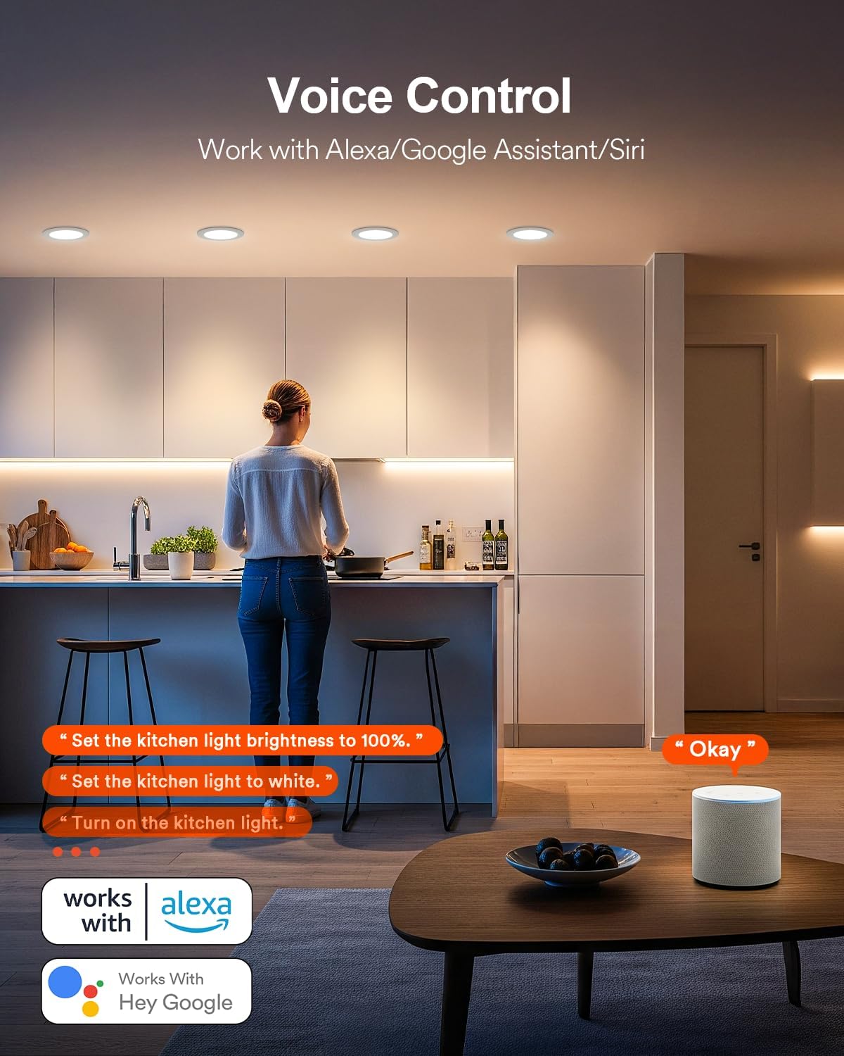 Lumary Wi-Fi Smart Canless Recessed Lighting 6 inch 4 PCS