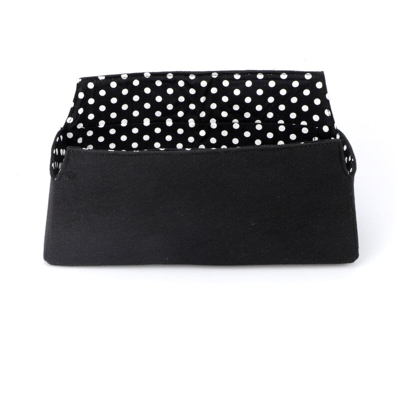Felt Bag Organizer: Polka Dot Cotton Liner, Bolide Bag Insert