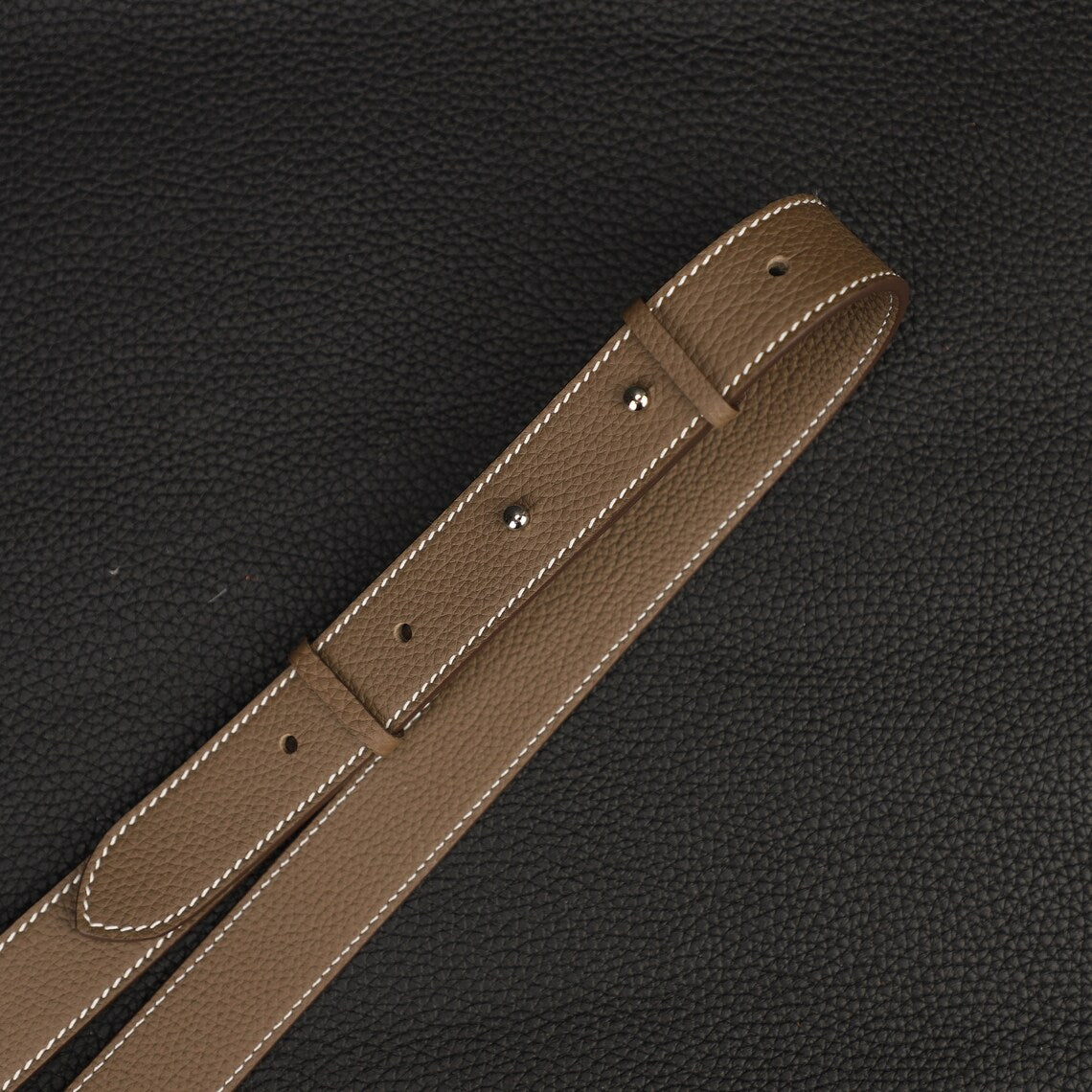 Hermès Style Etoupe (18) Togo Leather Adjustable Bandoulière: Compatible Crossbody/Shoulder Strap for Picotin & Lindy Bags