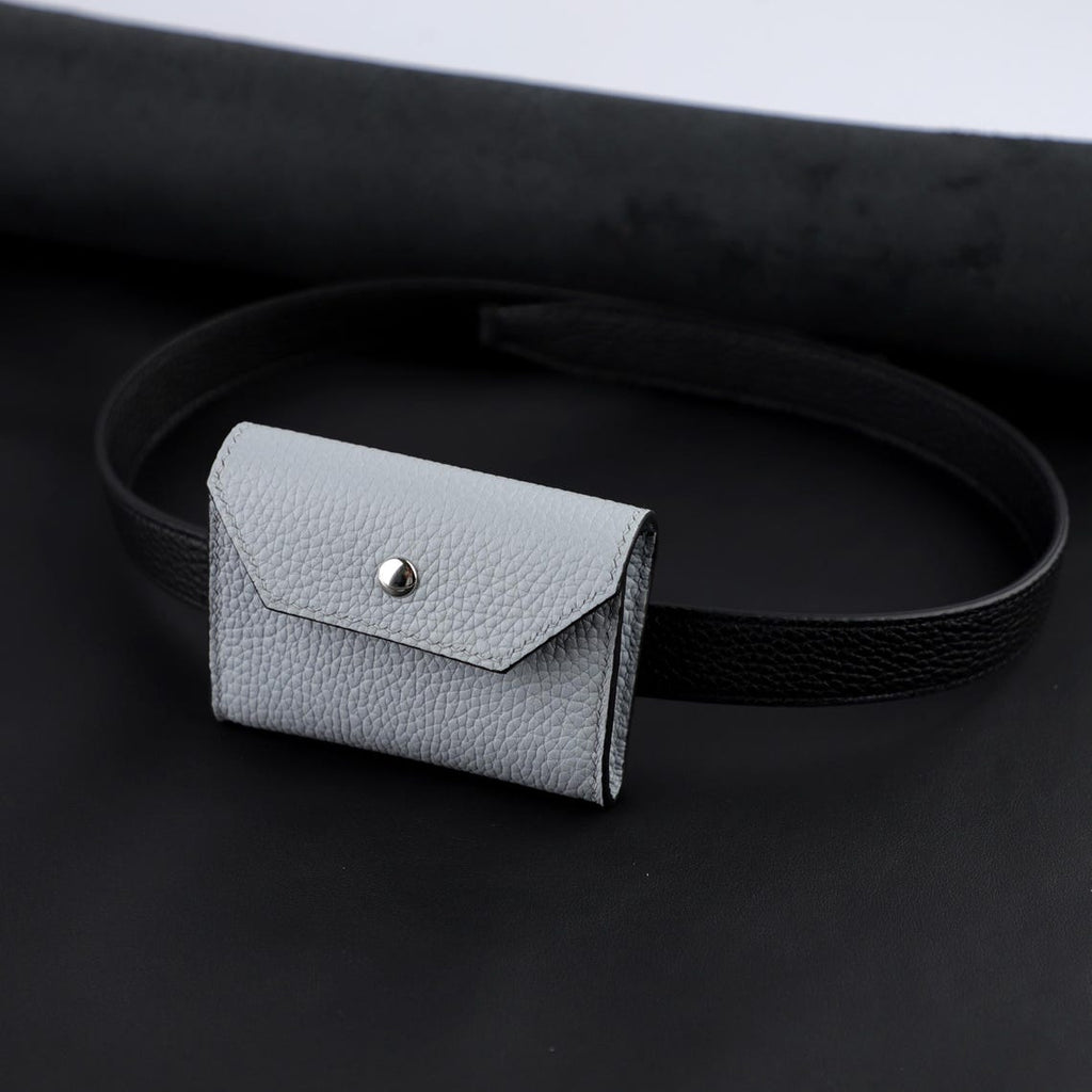 Handmade Clemence Leather Pocket | Hand-Stitched Bag Strap Holder or Fashion Belt Accessory