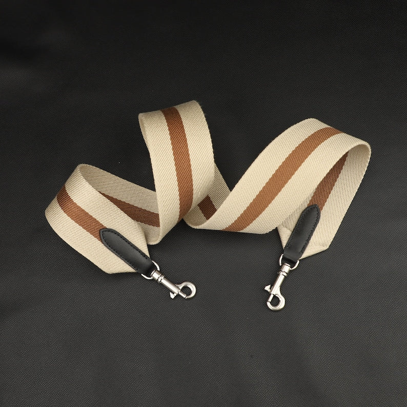 Textile & Calfskin Bag Strap: 2" Wide, Crossbody or Shoulder
