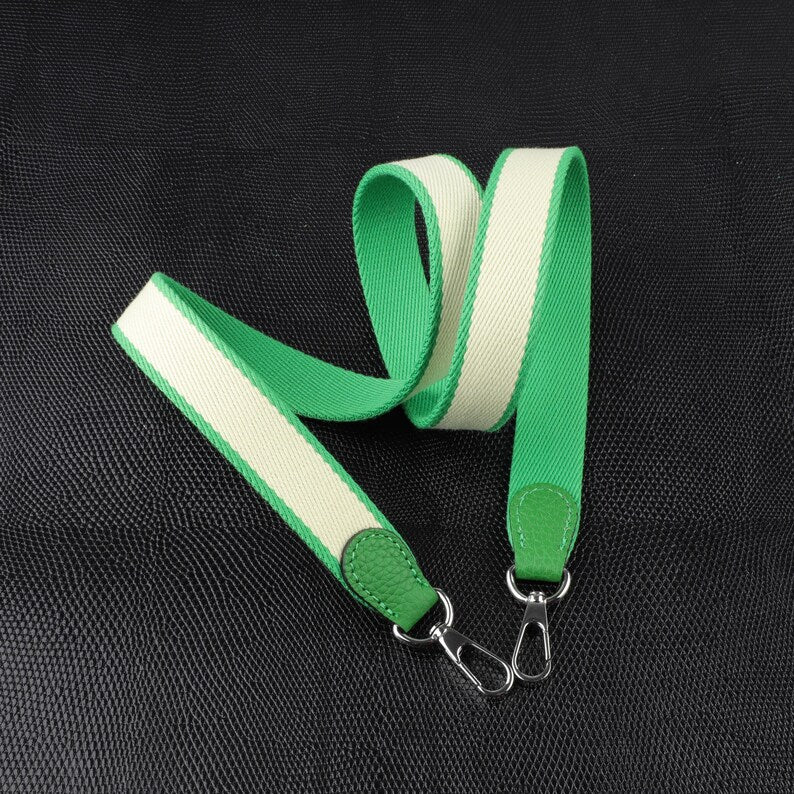 25mm Bi-color canvas shoulder and clemence leather shoulder strap for evelyn TPM,34 colors avaliable