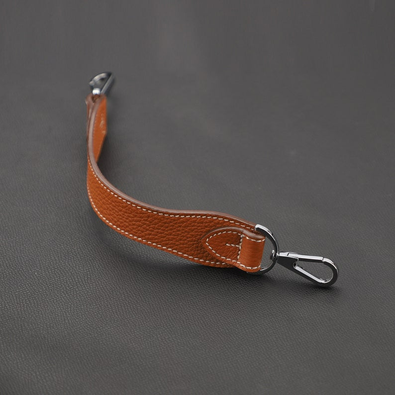 Artisanal Togo Leather Bandoulière (30mm Wide): Hand-Stitched Short Crossbody/Top Handle Strap Upgrade