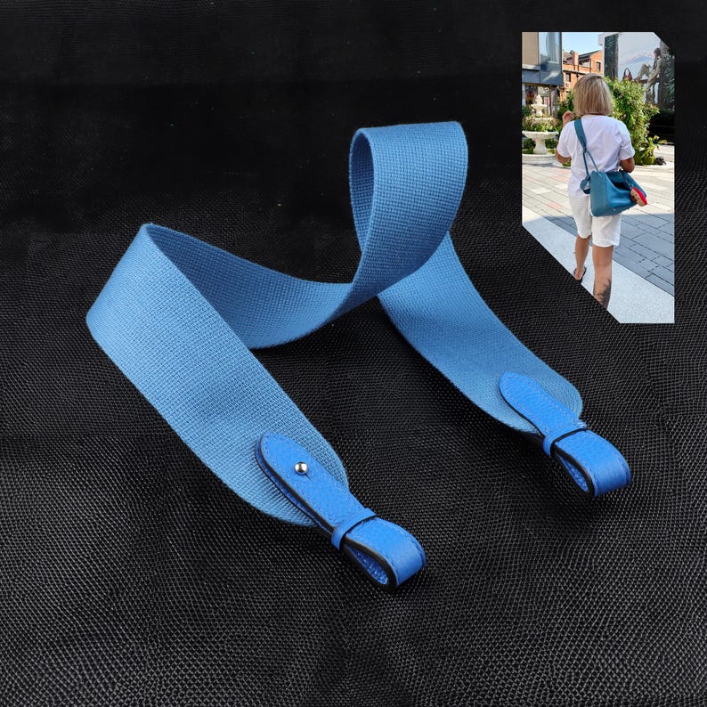 50mm Canvas Shoulder Bag Strap with toog leather loops for lindy bag,Fit evelyne bags,Birkin bags and more luxury handbags