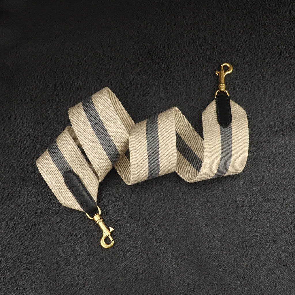 Textile & Calfskin Bag Strap: 2" Wide, Crossbody or Shoulder