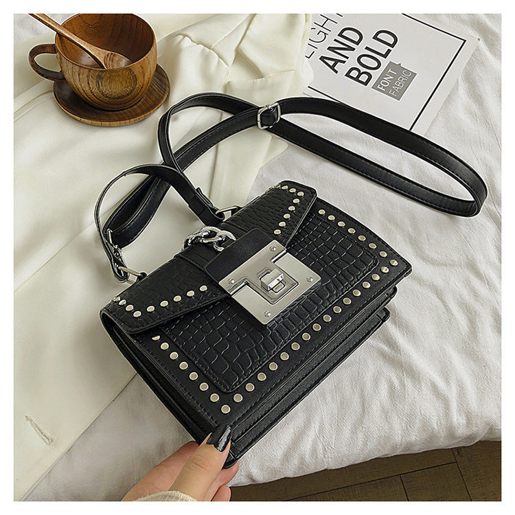 Women’s Studs Croc Embossed Messenger Bags image 5