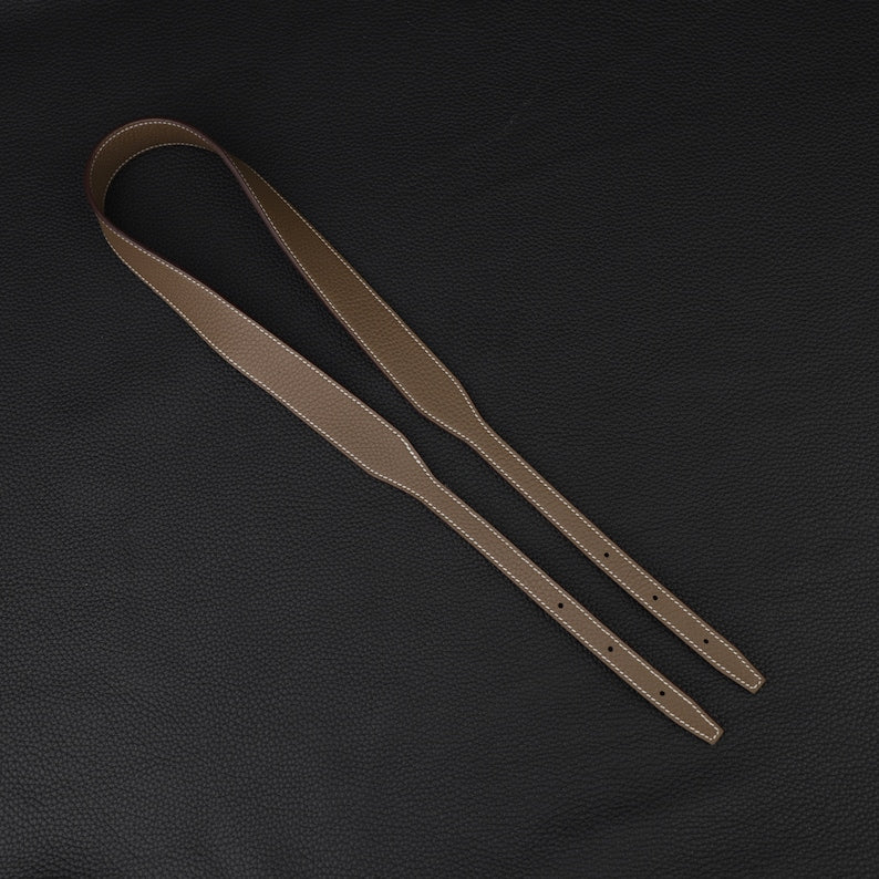 Hermès Style Etoupe (18) Togo Leather Bandoulière (30mm Wide): Compatible Shoulder/Crossbody Strap