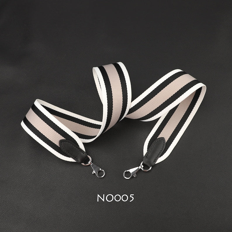 Striped Canvas Bag Strap: Handmade 50mm Replacement Shoulder or Crossbody