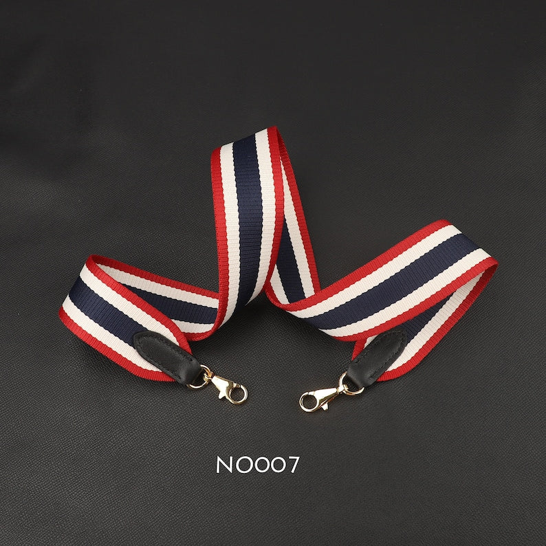 Striped Canvas Bag Strap: Handmade 50mm Replacement Shoulder or Crossbody