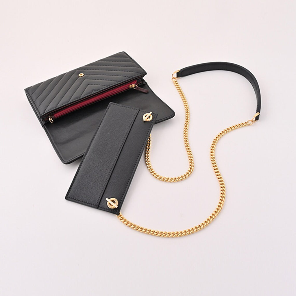 Swift Leather Wallet Insert with Chain Shoulder Strap