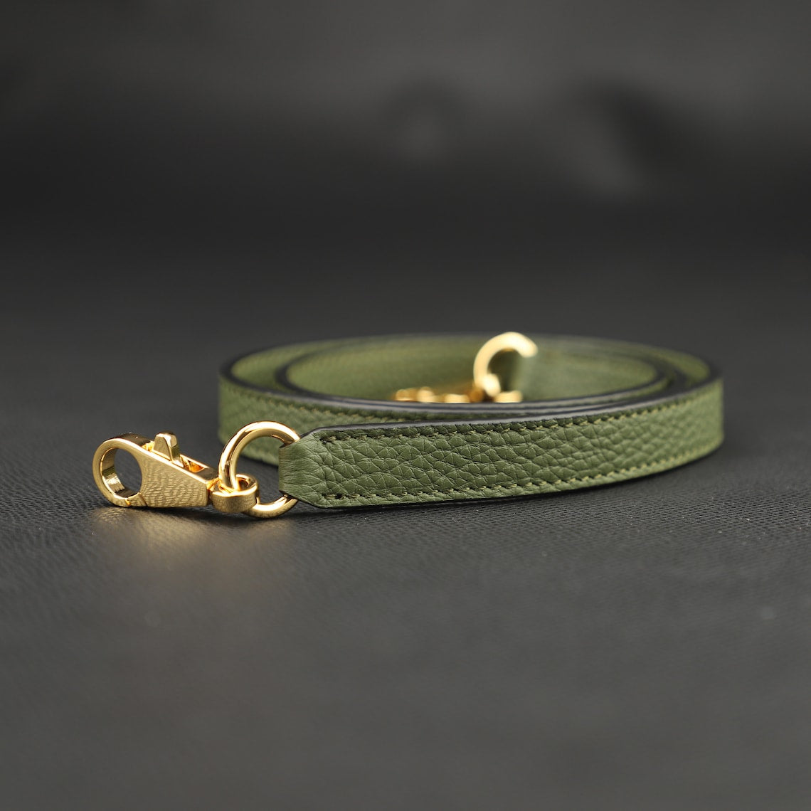 Hermès Style Clemence Leather Bandoulière (16mm Slim): Compatible Crossbody/Shoulder Strap for Small & Mini Bags