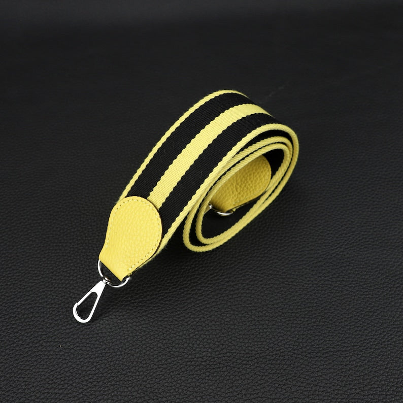 50mm Striped Canvas Bag Strap: Adjustable Length, 8 Colors