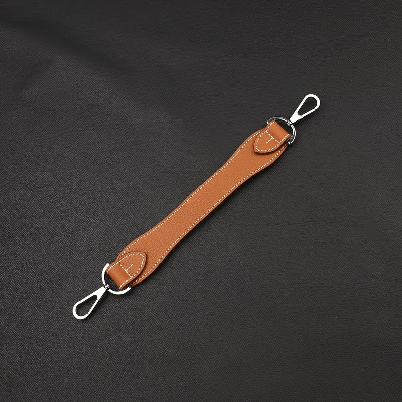 Artisanal Togo Leather Bandoulière (30mm Wide): Hand-Stitched Short Crossbody/Top Handle Strap Upgrade