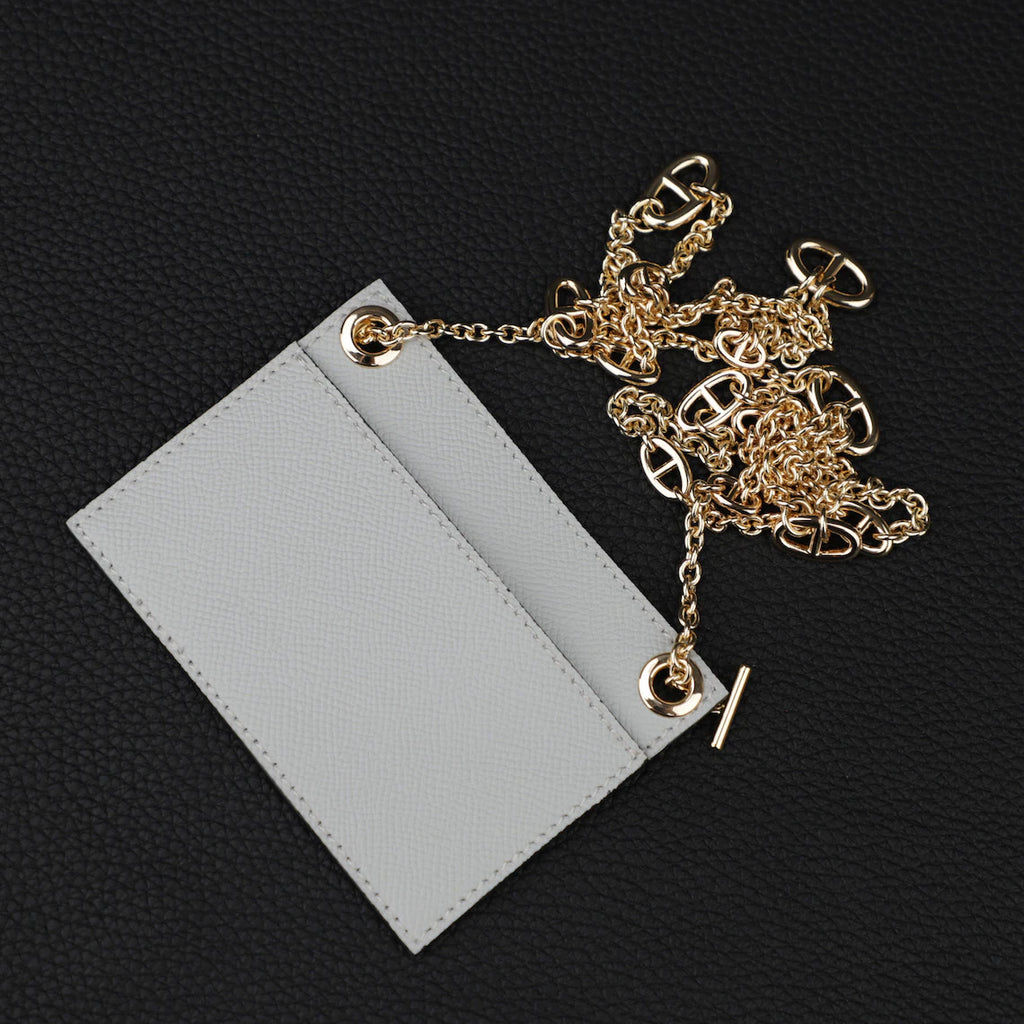 Epsom Leather Wallet Insert with Chain Strap: Constance Compact Wallet