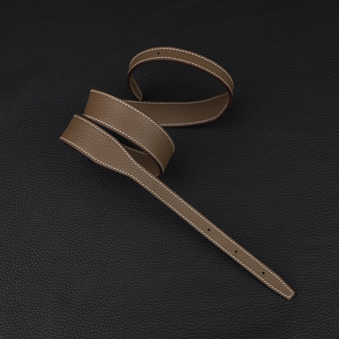 Hermès Style Etoupe (18) Togo Leather Bandoulière: 3cm Wide Shoulder/Crossbody Strap Compatible with Halzan Bags