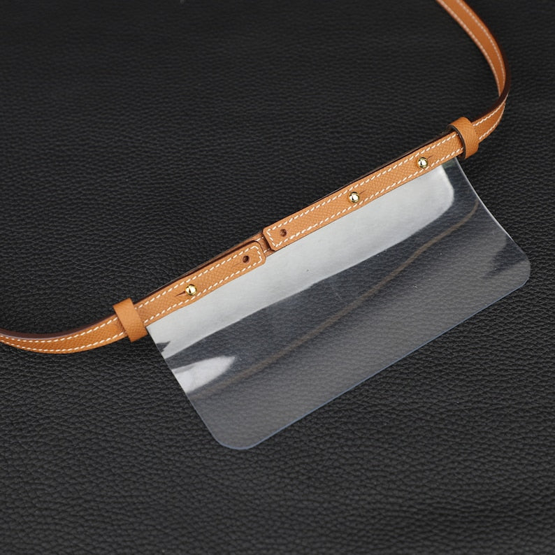 Epsom Leather Wallet Strap with Clear Insert: Kelly & Constance Wallets
