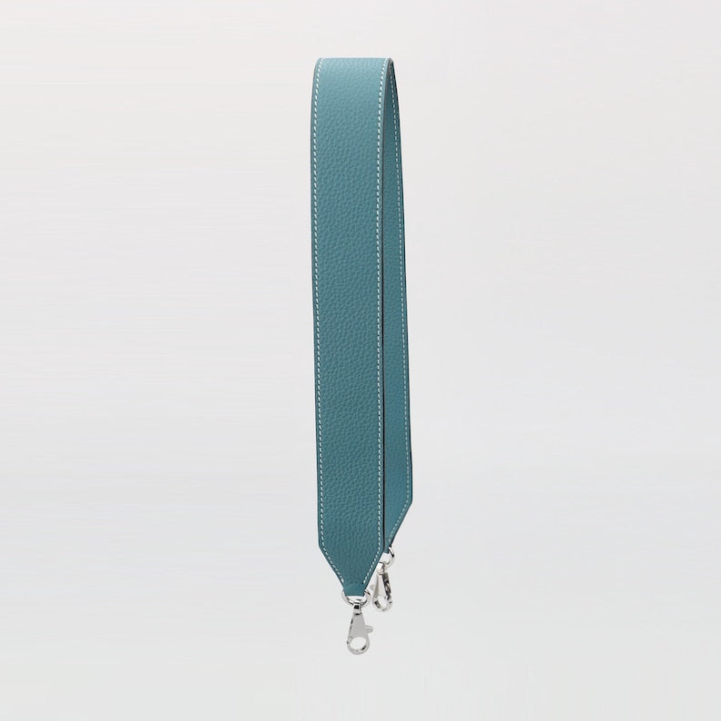 Artisanal Togo Leather Bandoulière (40mm Wide): Hand-Stitched Shoulder Strap Compatible with Birkin & Travel Bags