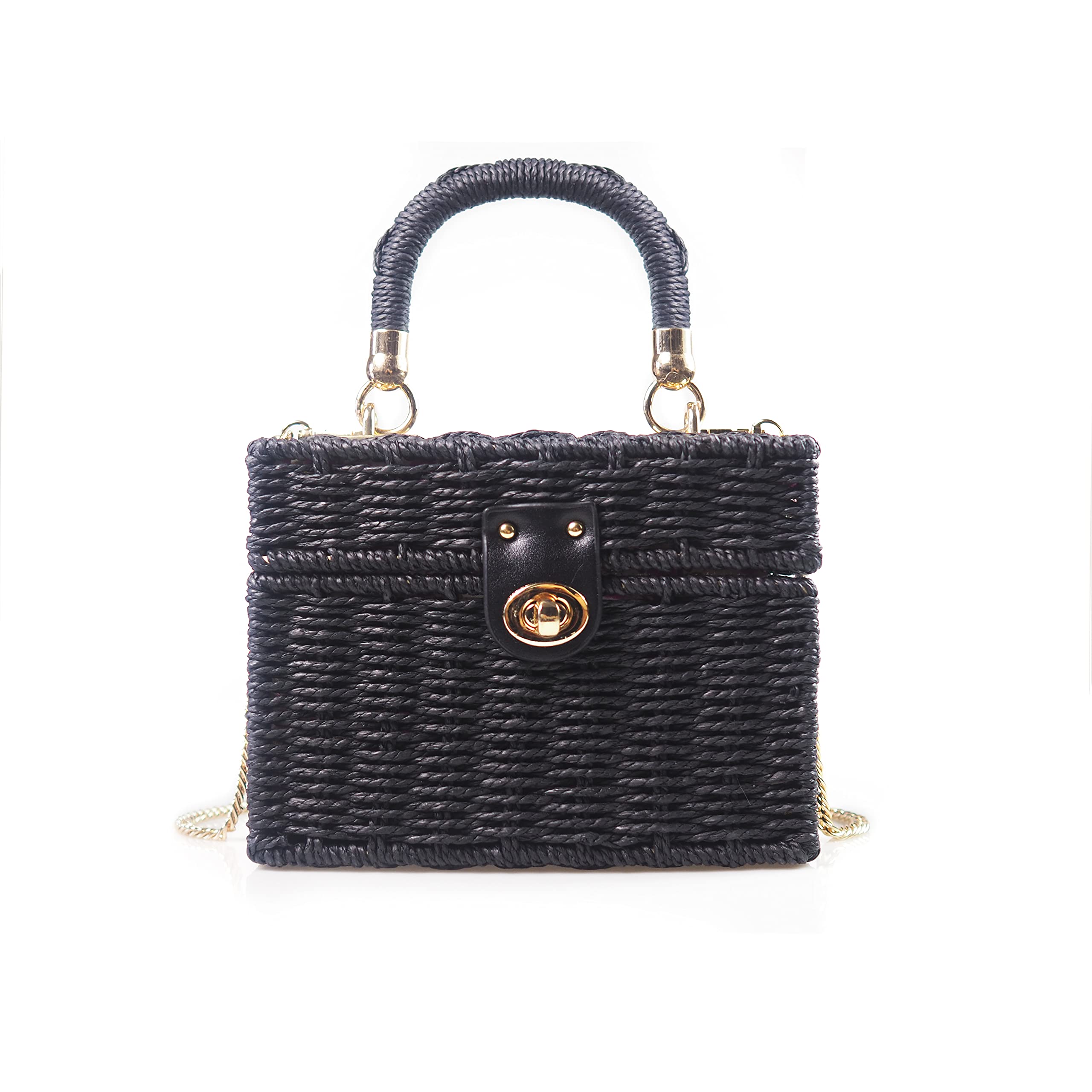 Women’s Handmade Straw Woven Beach Top Handle Bucket Bags image 5
