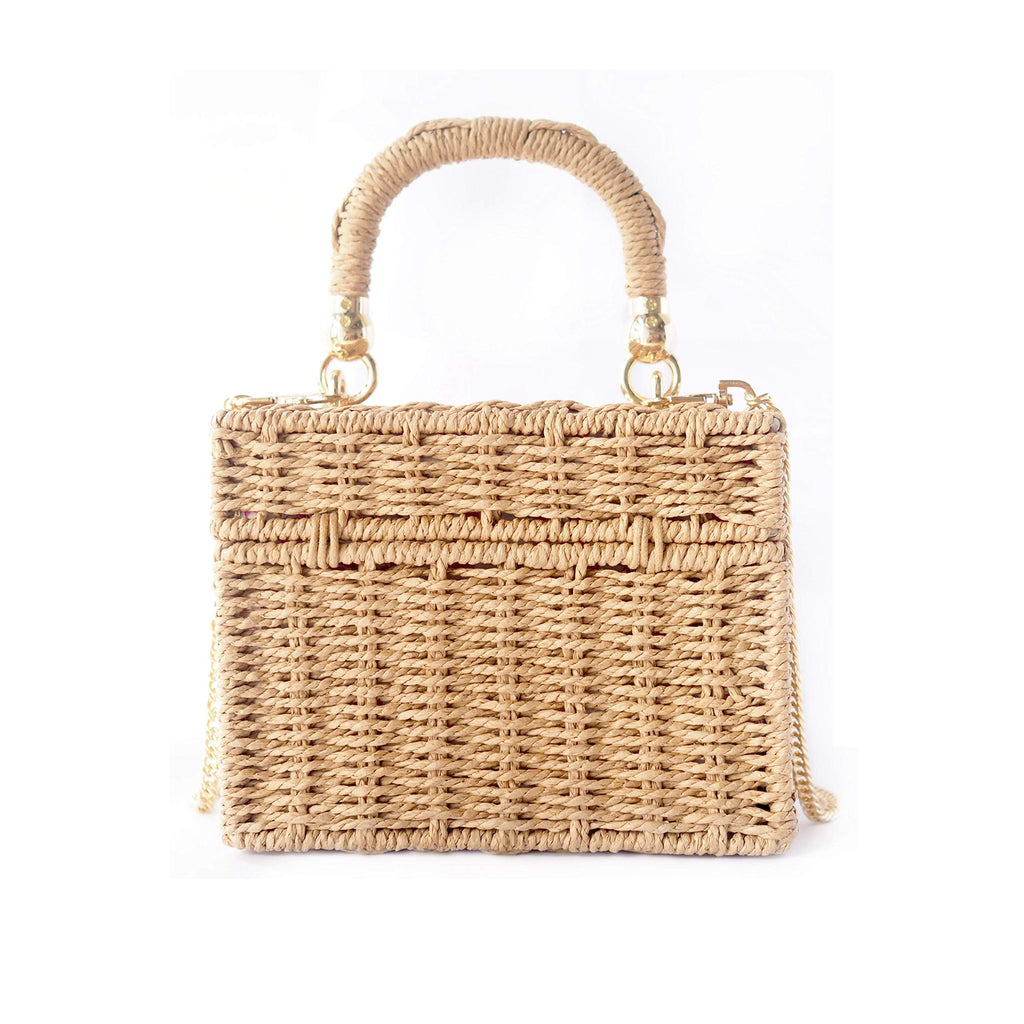 Women’s Handmade Straw Woven Beach Top Handle Bucket Bags image 3
